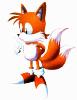 Tails is looking to his  left